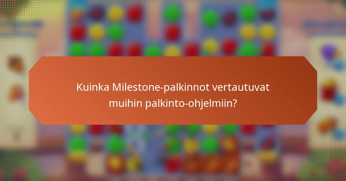 Kuinka Milestone-palkinnot vertautuvat muihin palkinto-ohjelmiin?