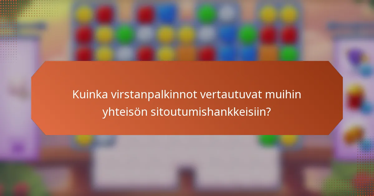 Kuinka virstanpalkinnot vertautuvat muihin yhteisön sitoutumishankkeisiin?